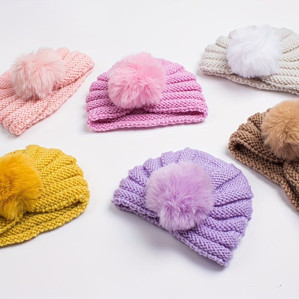 Baby Child Knitted Hat Wool Ball Thread Boys Girls