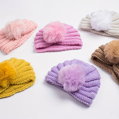Baby Child Knitted Hat Wool Ball Thread Boys Girls