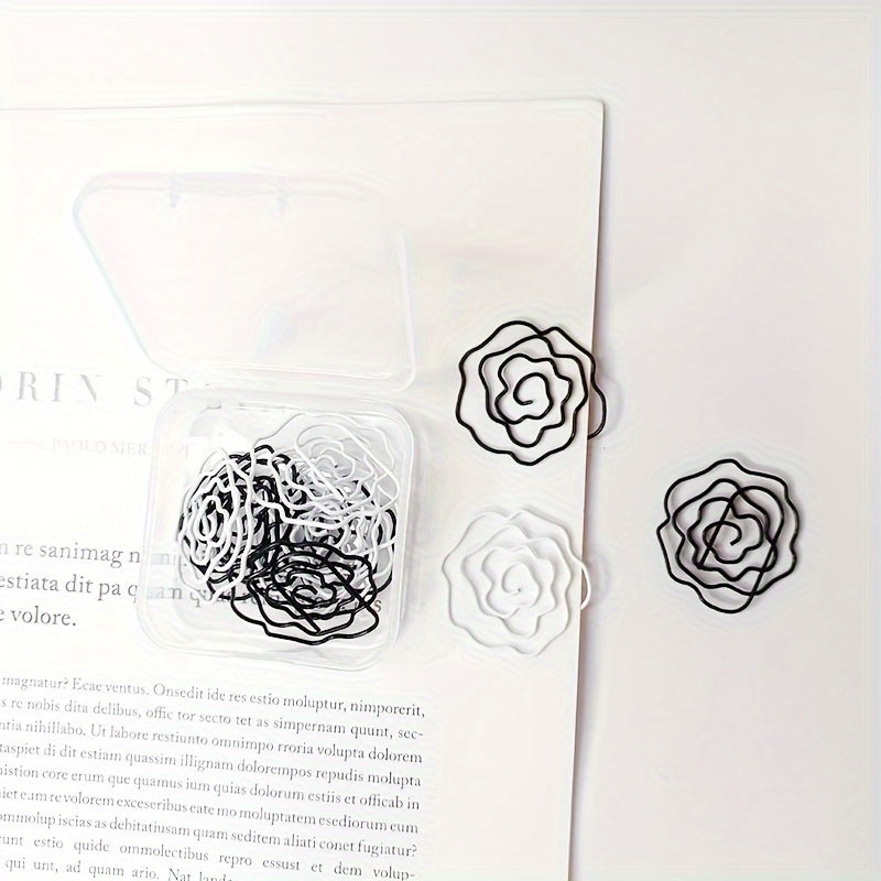 10pcs Rose Paper Clip Metal Bookmark Pocket Clip Styling Paper Clip