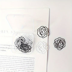 10pcs Rose Paper Clip Metal Bookmark Pocket Clip Styling Paper Clip