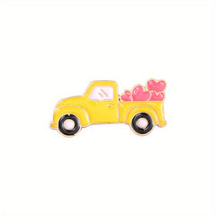 Cartoon Car with Red Hearts Enamel Pin Brooch for Clothing Bags Jackets Hat