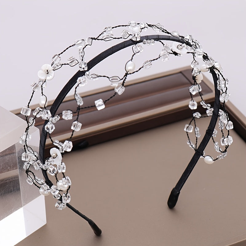 Baroque Bridal Wedding Hair Vines Golden Rhinestone Side Headpieces
