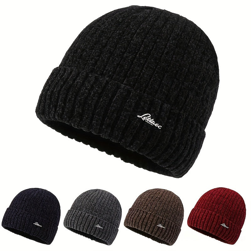 Winter Velvet Knitted Hat with Ear Protection for Outdoor Cycling Skiing