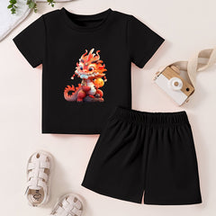 Toddler Cartoon Pattern T-shirt & Shorts Set