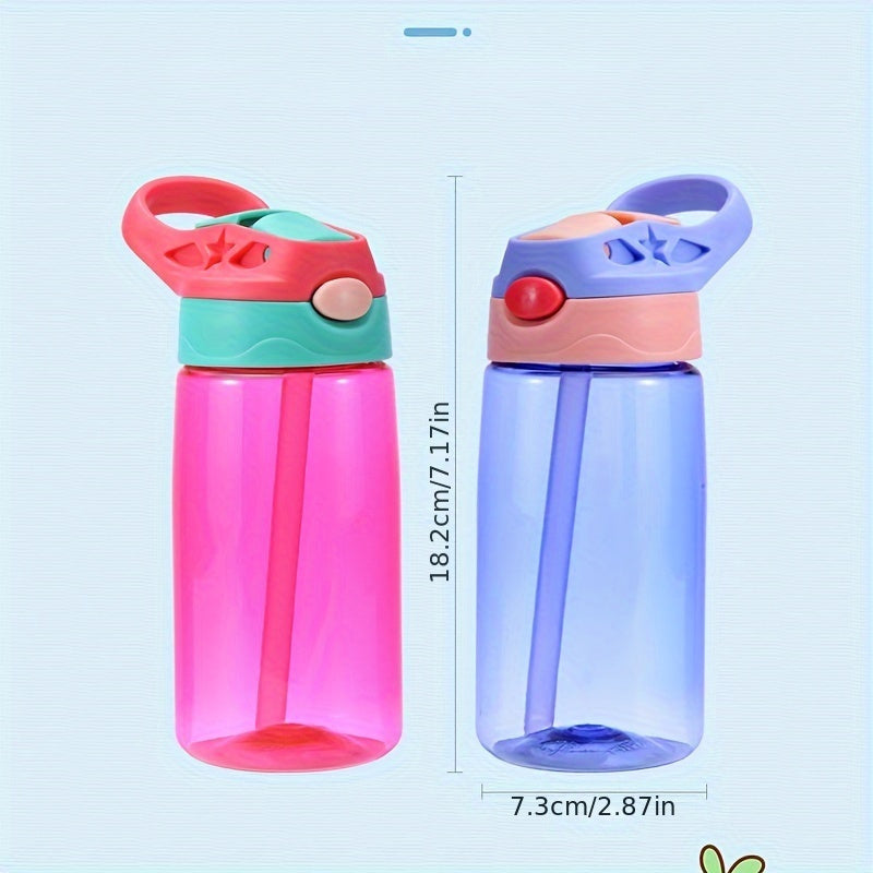 480ml Leakproof Cartoon Water Cup with Straw for Outdoor Sports