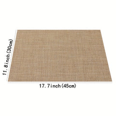 4pcs Vinyl Woven Placemats Washable Reusable Anti-fouling Table Mats