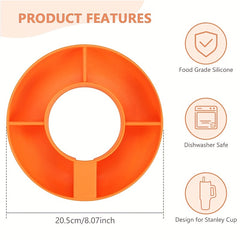 Silicone Snack Bowl For 40oz Tumbler with Handle & 4 Compartments