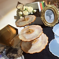 3 Tier Resin Mold Cake Stand Epoxy Geode Silicone Casting Mold