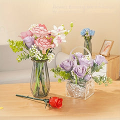 Floral Bouquet Building Blocks Set - ABS Material - Perfect Gift for Girls