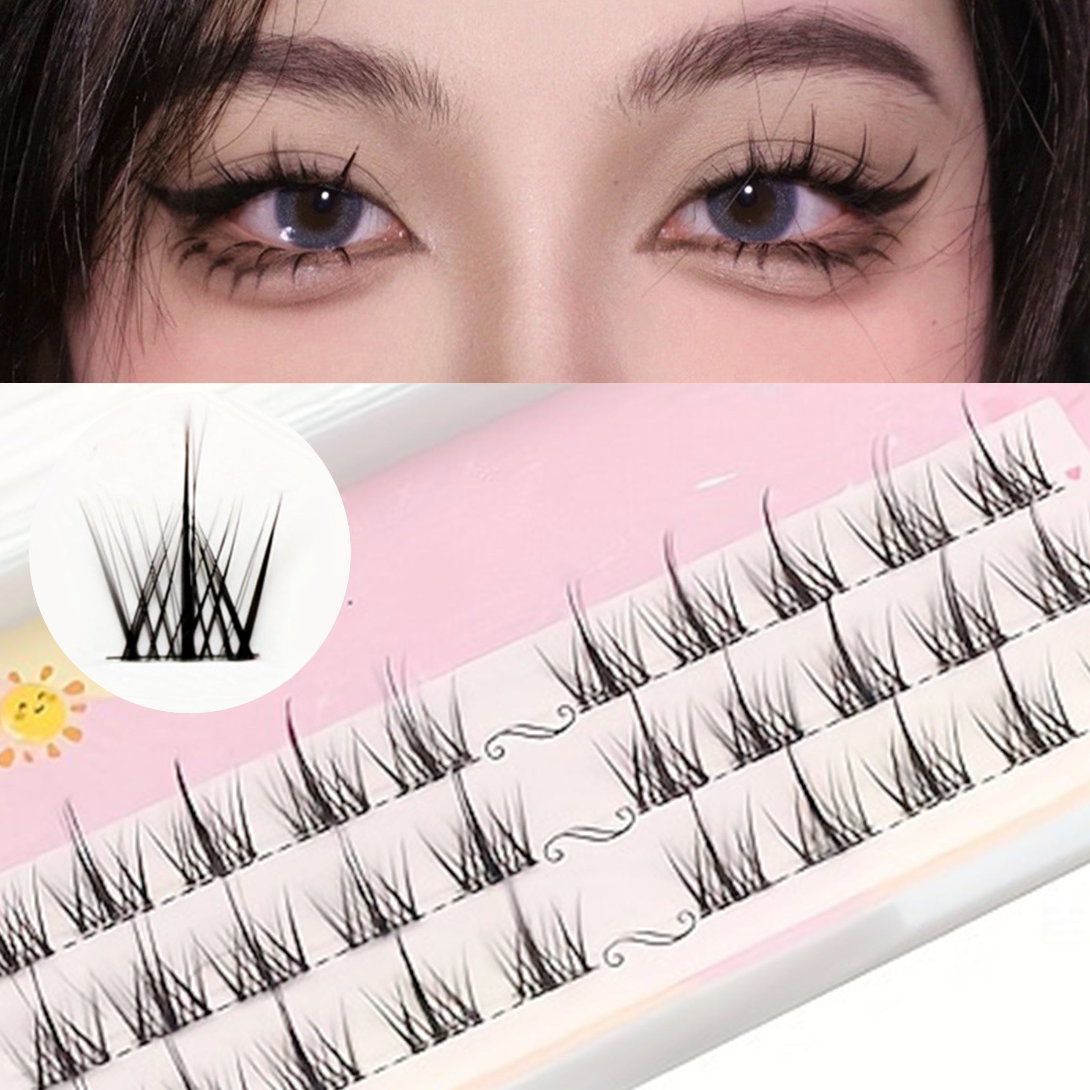 Segmented Little Devil False Eyelashes for Enlarged Eyes