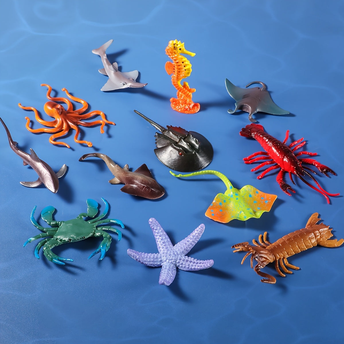 Ocean Sea Animals Figures Set 12pcs Mini Plastic Underwater Life Creatures