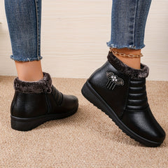 Women's Rhinestone Decor Thermal Snow Boots