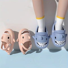 Girl's Cartoon Shark Lightweight Slippers Quick drying Non Slip Slide Slippers
