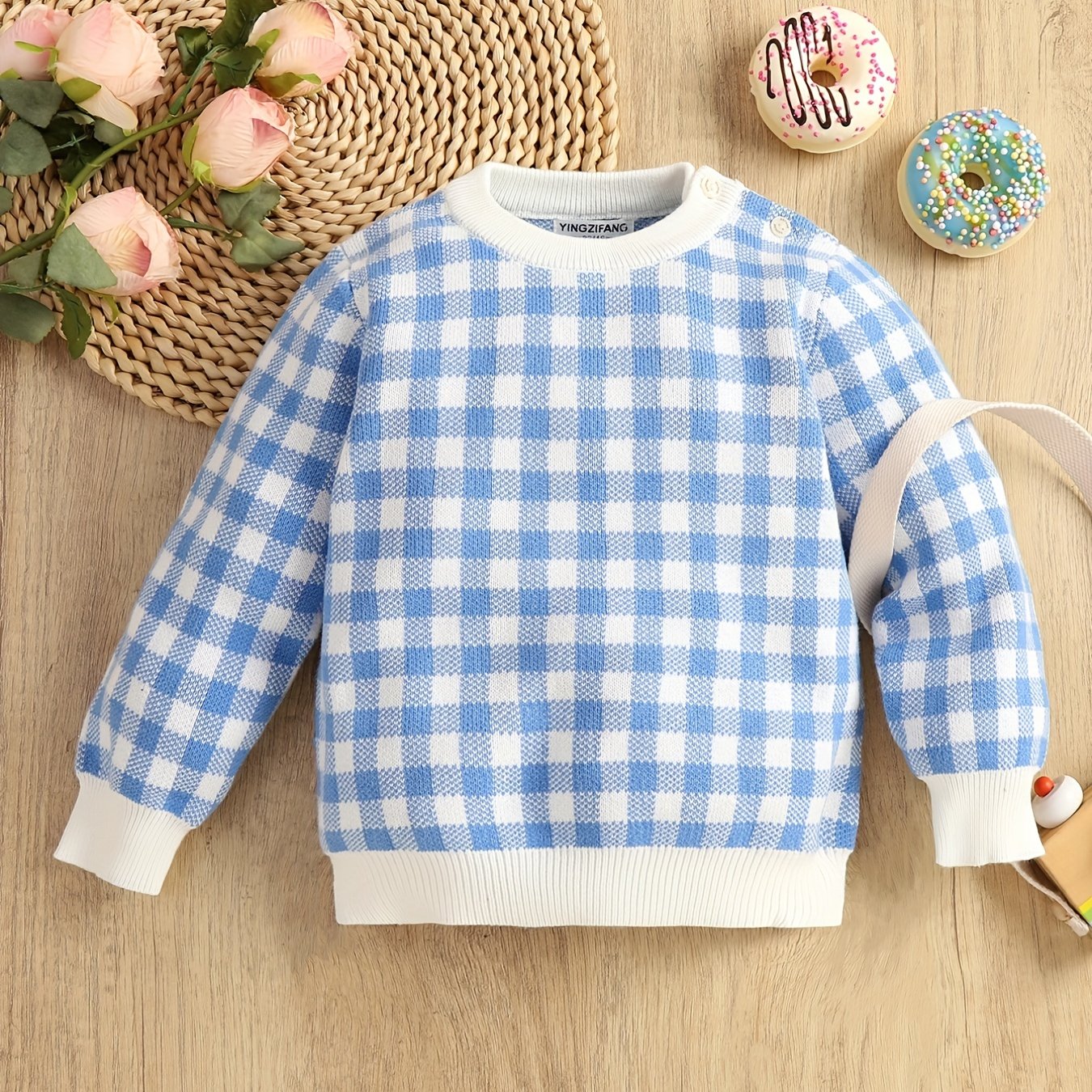 Baby Boys Cotton Plaid Sweater Top Kids Pullover