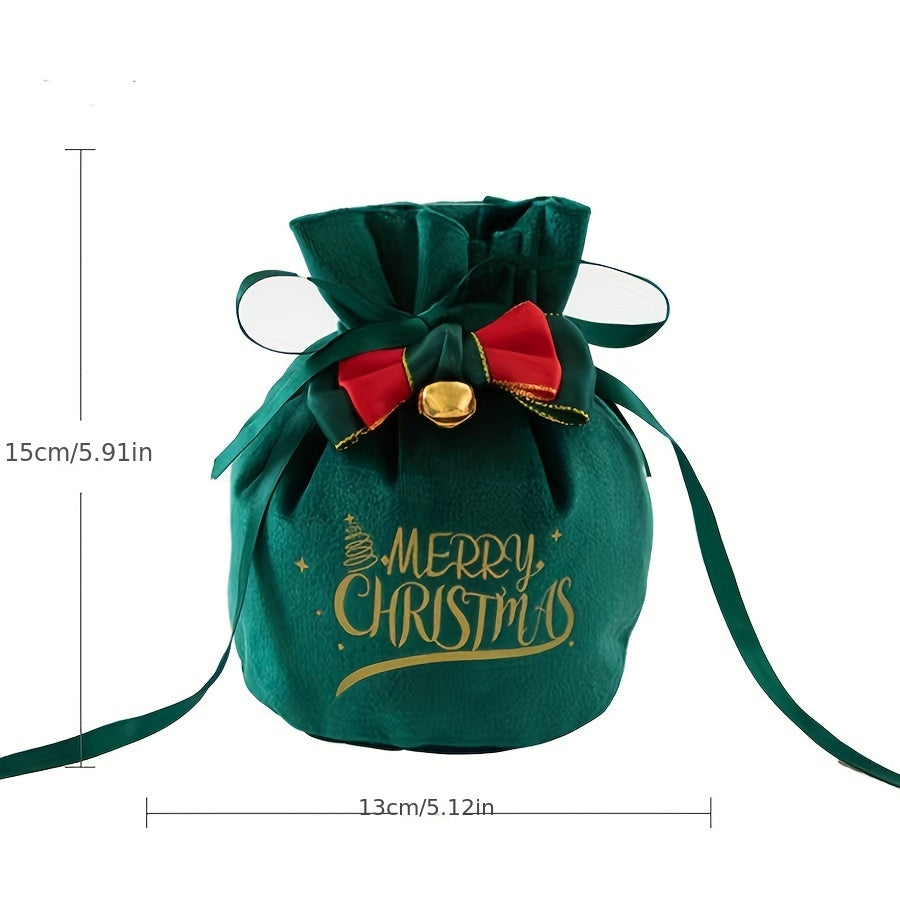 Santa Claus Velvet Gift Bag Candy Tote Bag Christmas Tree Decoration