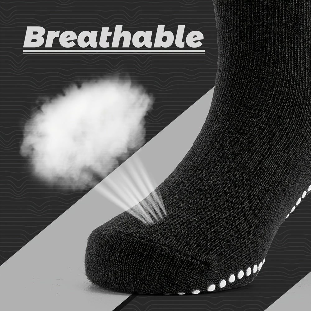 Kids Cotton Crew Socks, Breathable & Non-slip, 5 Pairs