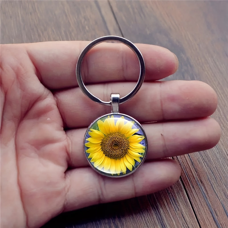 Sunflower Vintage Bag Keychain Jewelry Accessory