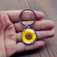 Sunflower Vintage Bag Keychain Jewelry Accessory