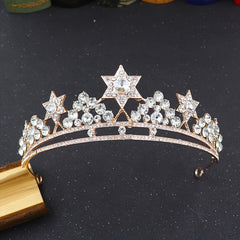 Alloy Rhinestone Crown Hairband Headband for Princess Tiara