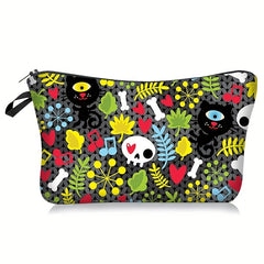 Halloween Makeup Bag Pumpkin Castle Print Cosmetic Case Zipper Toiletry Pouch
