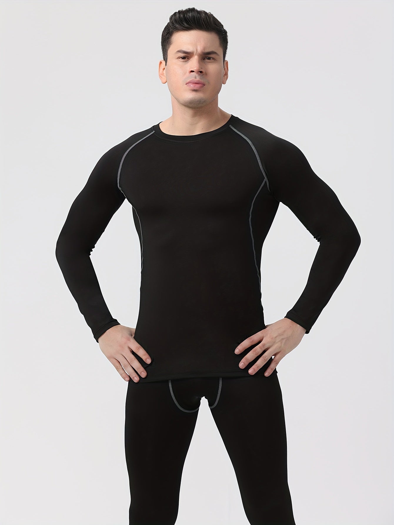 Men's Long Sleeve Compression Shirt & Legging for Fitness