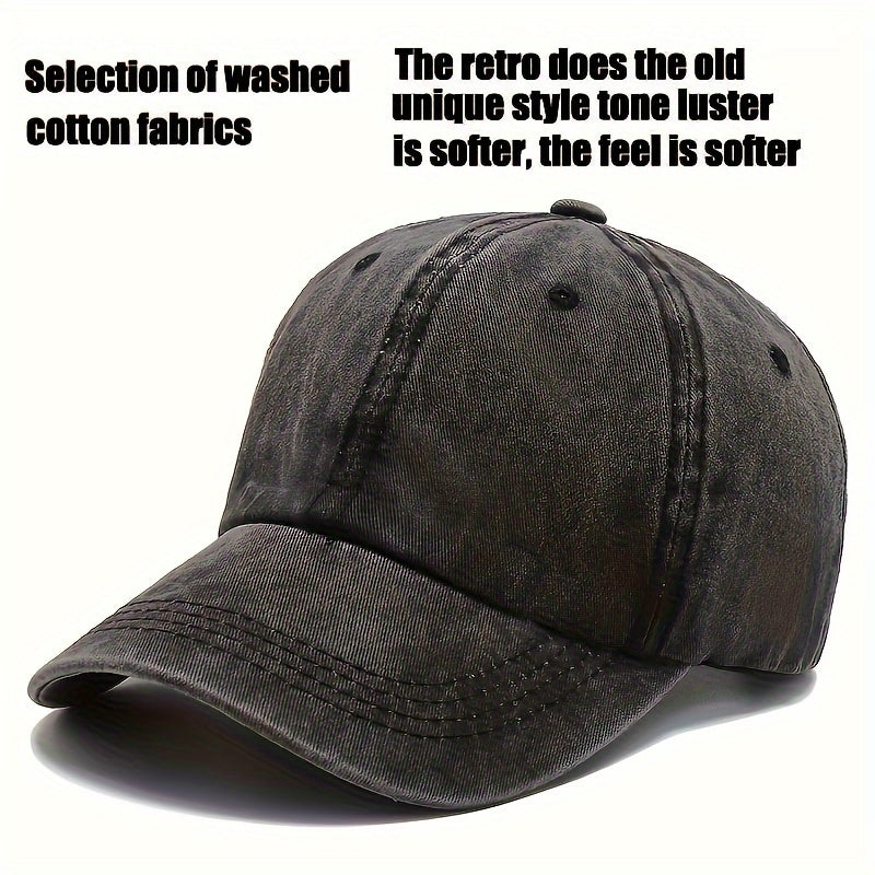 Washed Cotton Baseball Cap Sun Hat Trucker Hat Adjustable