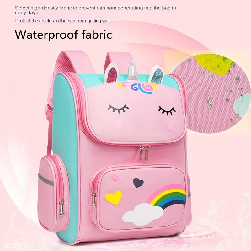 Unicorn Pattern Children's Backpack with Reflective Strip