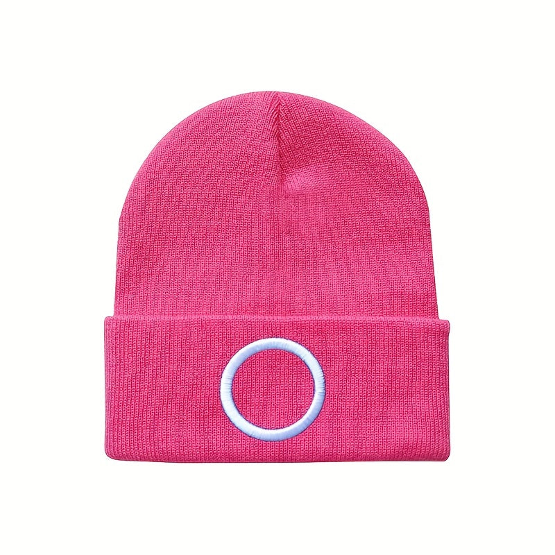 Round Embroidery Knitted Hat and Handsome Acrylic Knit Hat for Men