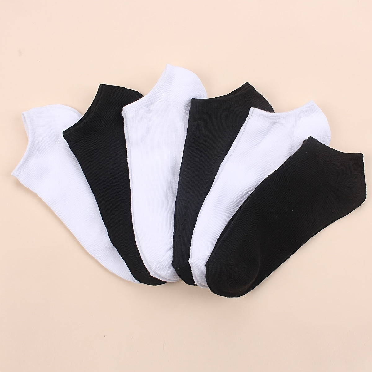 6-Pack Women's Striped Cotton Ankle Socks