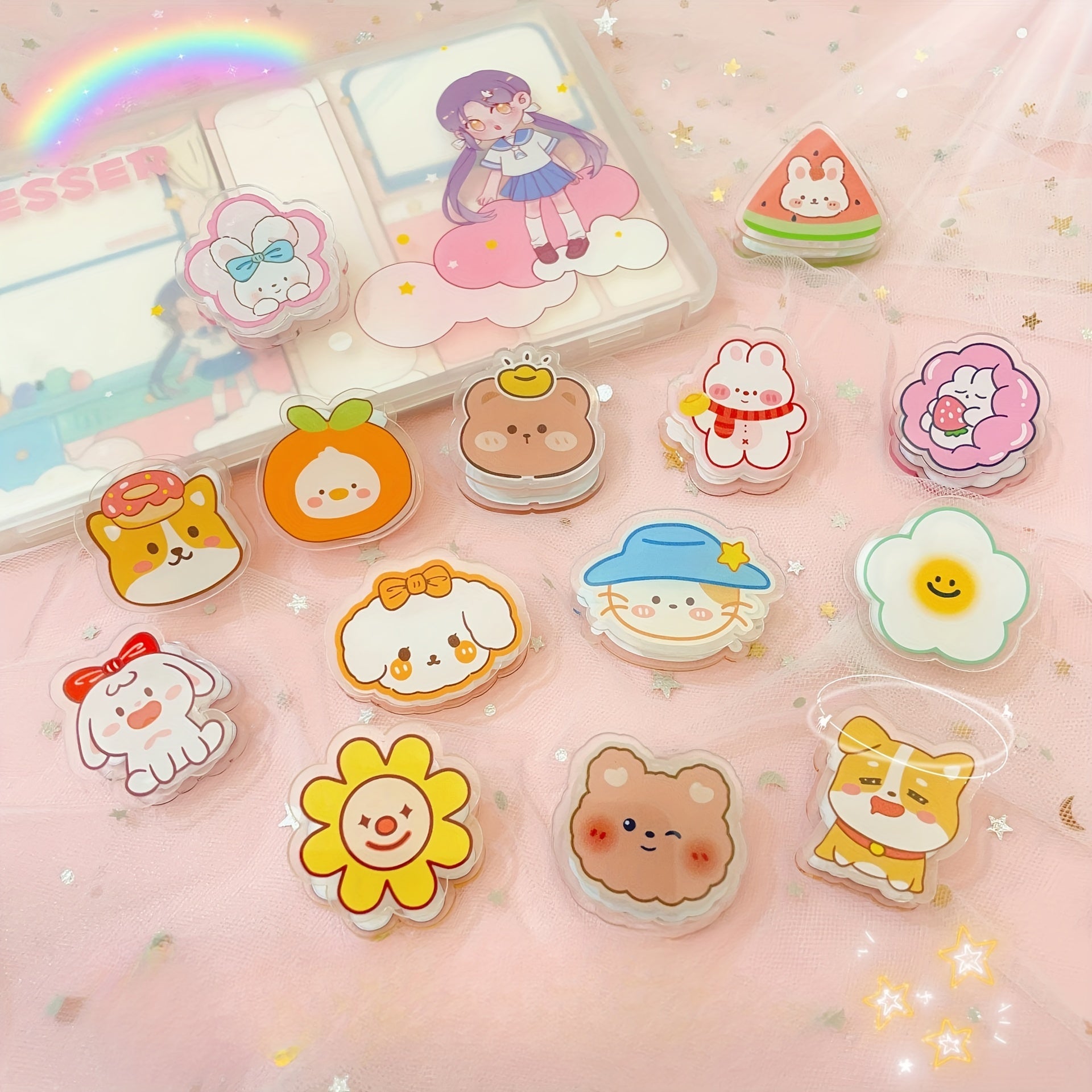 Girly Acrylic Decorative Clip Journal Memo Clip