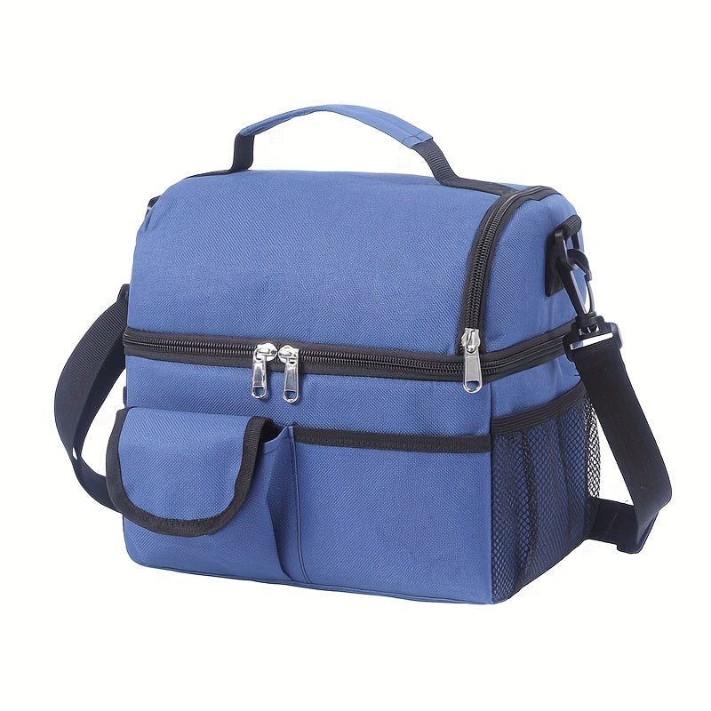 Double Layer Insulated Bag Portable Lunch Bag for Outdoor Travel Camping Picnic