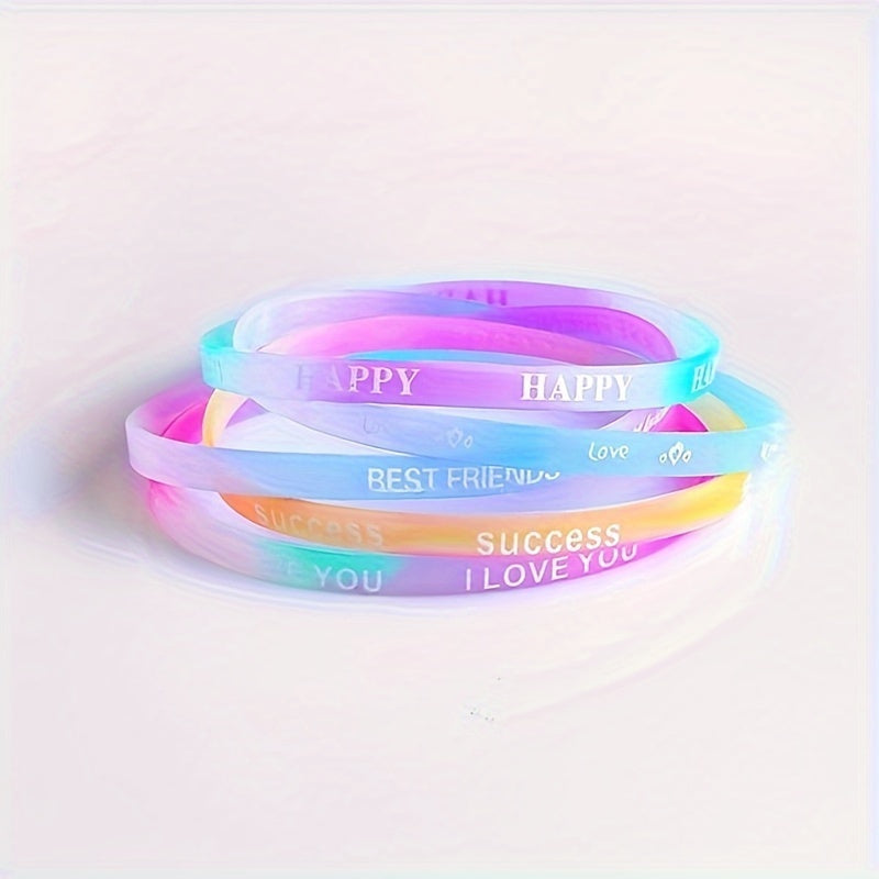 10 Pcs Silicone Bracelet Candy Sports Wristbands