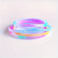 10 Pcs Silicone Bracelet Candy Sports Wristbands