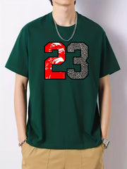 Men's Cotton Graphic Crew Neck Active T shirt Casual Comfy Tees For Summer