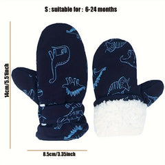 Winter Warm Lined Fleece Gloves Waterproof Snow Mitten For Kids