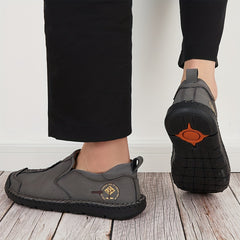Vintage Style Loafer Shoes Stitch Detail Slip On Men's Shoes