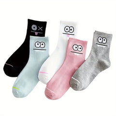 5 Pairs Cute Cartoon Socks Women's Stockings