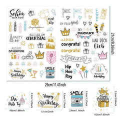225pcs Cartoon Tattoo Stickers for Guest Book and Party Decor