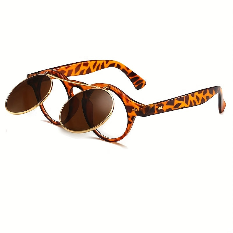Men's Retro Flip Sunglasses Mixed Decorative Beach Glasses