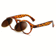 Men's Retro Flip Sunglasses Mixed Decorative Beach Glasses