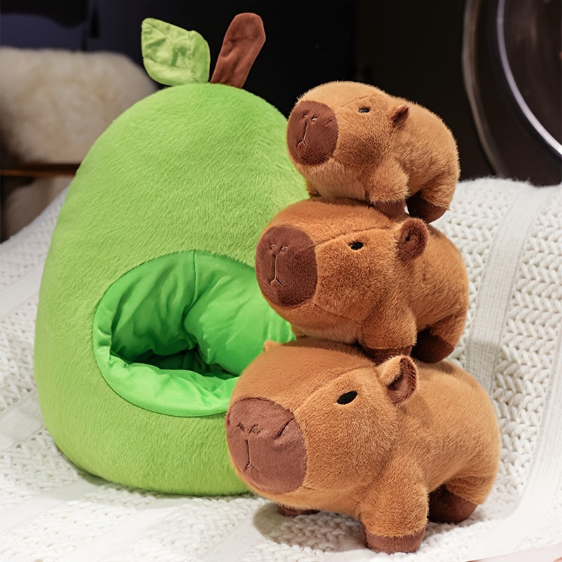 Capybara Avocado Fruit Plush Toy - Small, Medium, Large