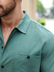 Men's Casual Solid Short Sleeve Shirt With Pocket