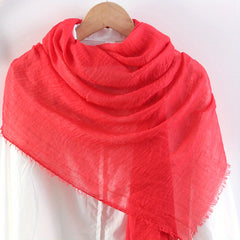 Solid Wrinkle Headband Thin Soft Breathable Scarf Casual Outdoor Shawl