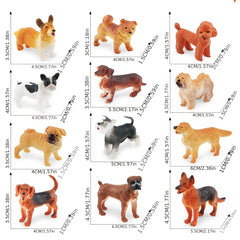 12pcs Mini Puppy Golden Shiba Inu Toy Doll Eco friendly Plastic Ornament