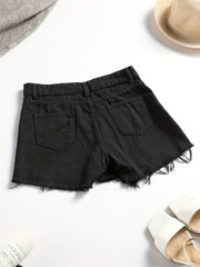 Toddler Girls Preppy Style Raw Trim Denim Skirt Pants