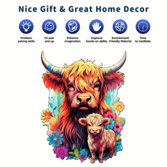 Cow Wooden Puzzle Unique Irregular Animal Shape Puzzles Wooden Toys