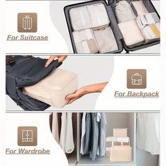 7pcs Travel Packing Cubes Mesh Luggage Storage Bag Underwear Clothes Organizer