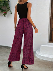 Dalmatian Print Wide Leg Jumpsuit Boho Sleeveless Jumpsuit