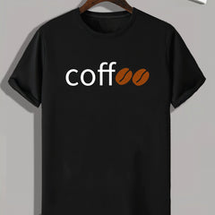Coffee Print Men's Graphic T shirt Casual Comfy Tees For Summer