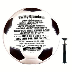 Soccer Ball Football To My Grandson Size 5 Perfect For Outdoor & Indoor Match